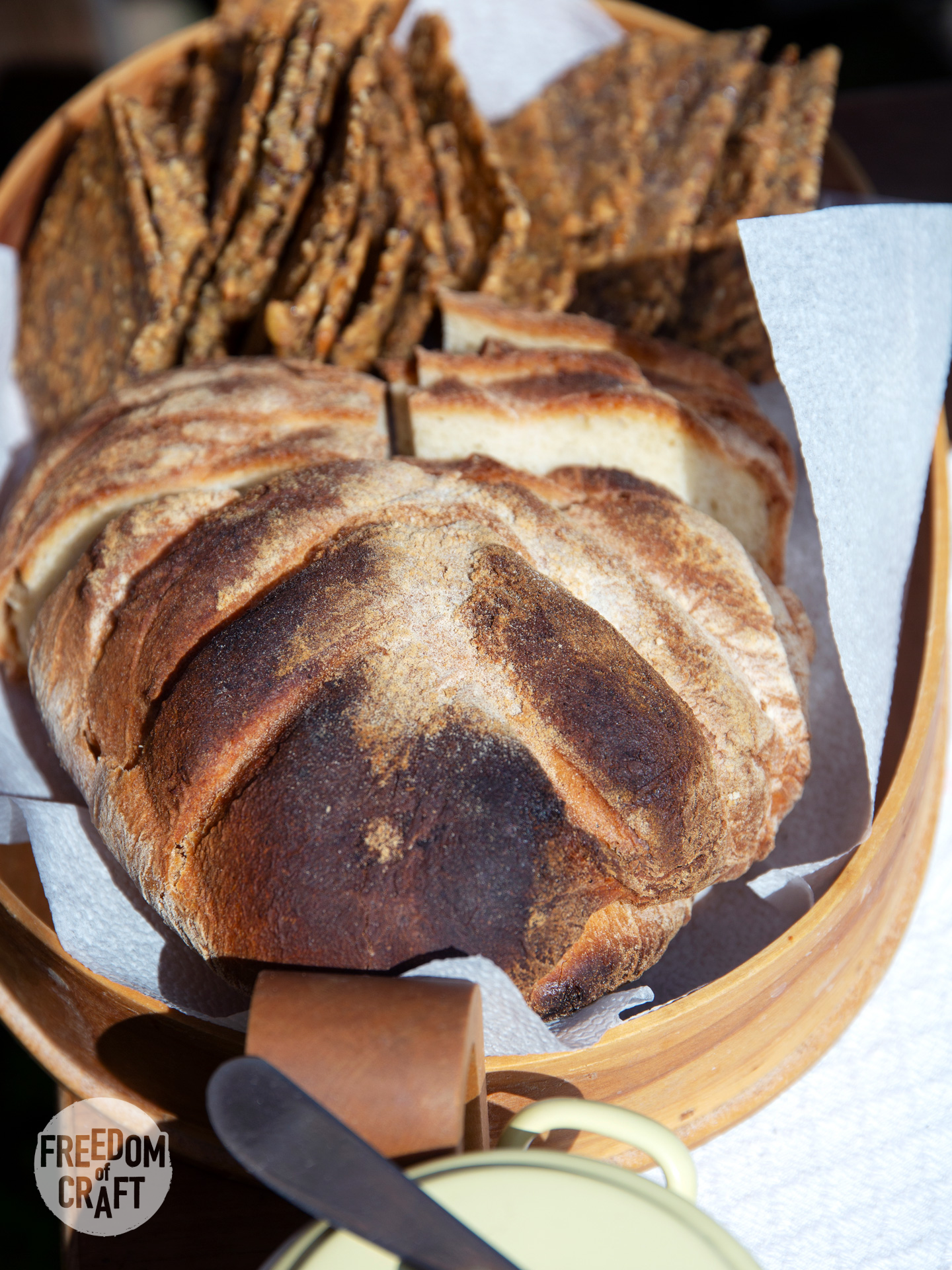 A beautifully pleated loaf of bread,